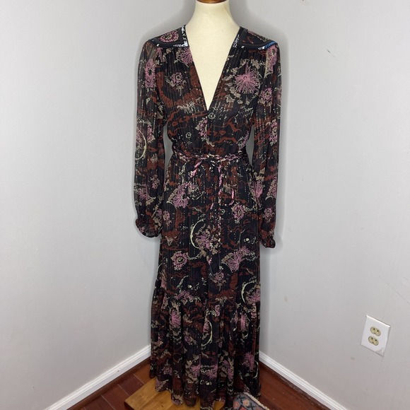 New A.L.C Alessia Silk Floral Maxi Dress Sz 4 - Picture 3 of 13